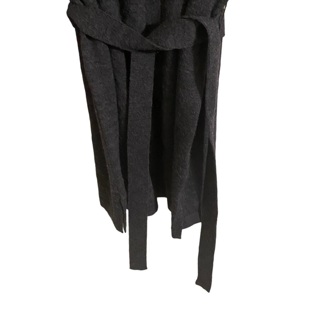 Mademoiselle Non Non Gray Wool Button Down Tie Sweater Medium - Picture 3 of 8